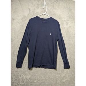 Polo Ralph Lauren Men's Long Sleeve Crewneck T-Shirt SZ L Navy Blue Preowned